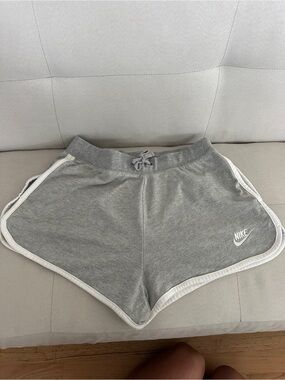 Nike Women's Gray Athletic Shorts with White Trim